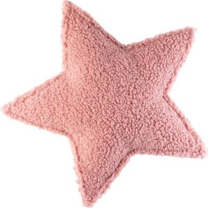 Růžový dětský pohovkový polštář z textilie bouclé Star – Wigiwama