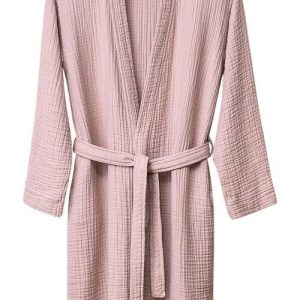Růžový mušelínový župan velikost S/M Kimono – Foutastic