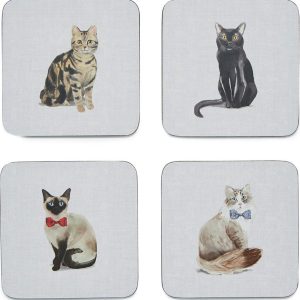 Sada 4 modrých podtácků Cooksmart ® Curious Cats