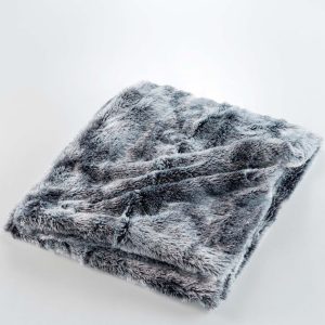 Šedá deka z umělé kožešiny 180x220 cm Antartic – douceur d'intérieur