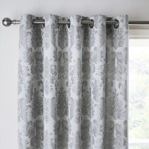 Šedé damaškové závěsy v sadě 2 ks 168x229 cm Damask Jacquard – Catherine Lansfield