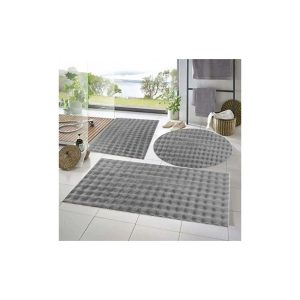 Šedé koupelnové předložky v sadě 3 ks 60x100 cm Powder – Mila Home
