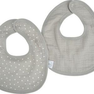 Šedé mušelínové bryndáky v sadě 2 ks – Bébé Douceur