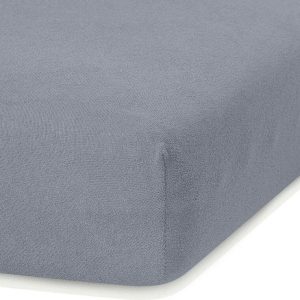 Šedé napínací froté prostěradlo 180x200 cm Ruby – Restilo