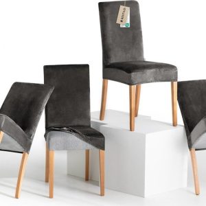 Šedé napínací potahy v sadě 4 ks na židli 48 cm Sento – Restilo