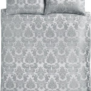 Šedé damaškové povlečení na dvoulůžko/prodloužené 230x220 cm Damask Jacquard – Catherine Lansfield