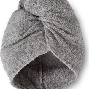 Šedé rychleschnoucí bavlněné ručníky na vlasy v sadě 2 ks 20x13 cm Quick Dry – Catherine Lansfield