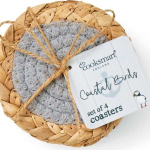 Šedé/v přírodní barvě podtácky v sadě 4 ks z mořské trávy Costal Birds – Cooksmart ®