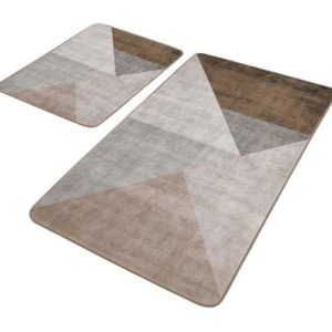 Šedo-hnědé sametové koupelnové předložky v sadě 2 ks 60x100 cm – Mila Home
