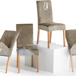 Šedobéžové napínací potahy v sadě 4 ks na židli 48 cm Sento – Restilo