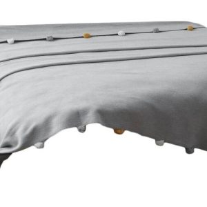 Šedý fleecový přehoz 150x200 cm Pom Pom – Mijolnir