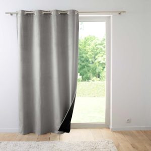 Šedý sametový termo závěs 140x260 cm Polarchic – douceur d'intérieur