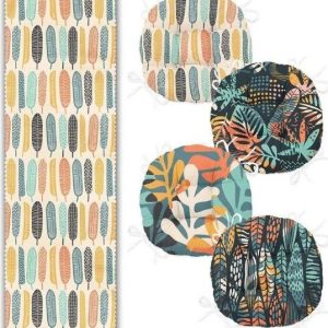 Set podsedáků a běhounu 5 ks Long Leaves – Mila Home