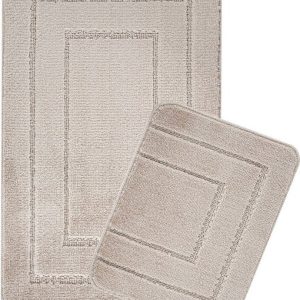 Světle hnědé koupelnové předložky v sadě 2 ks 50x80 cm Cerceve – Foutastic