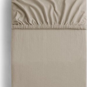 Světle hnědé napínací prostěradlo jersey 160x200 cm Amber – Restilo