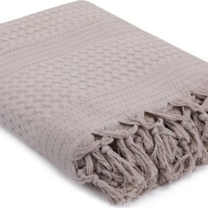 Světle hnědý bavlněný lehký přehoz přes postel Brown