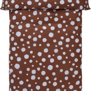 Světle modré/hnědé bavlněné povlečení na dvoulůžko/prodloužené 200x220 cm Rigmor Dot – Jotex