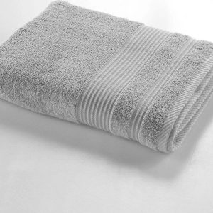 Světle šedá froté bavlněná osuška 70x130 cm Tendresse – douceur d'intérieur