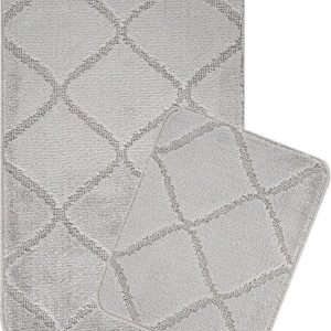 Světle šedé koupelnové předložky v sadě 2 ks 50x80 cm Cizgili – Foutastic