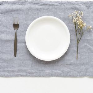 Světle šedé lněné prostírání Linen Tales