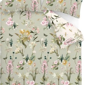 Světle zelené bavlněné povlečení na dvoulůžko 200x200 cm Exotic Floral – RHS