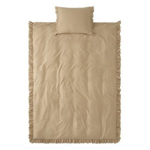 Světle zelené/khaki povlečení na jednolůžko z bavlněného saténu 150x210 cm Gloria – Ellos Home