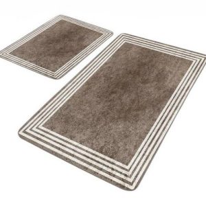 Taupe sametové koupelnové předložky v sadě 2 ks 60x100 cm – Mila Home