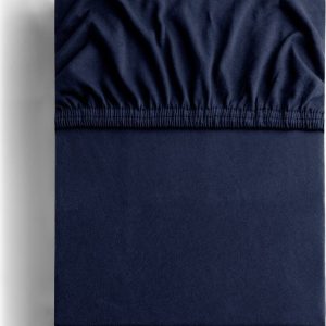Tmavě modré napínací prostěradlo jersey 160x200 cm Amber – Restilo