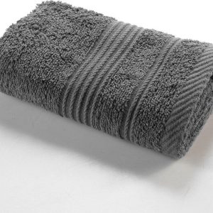 Tmavě šedý froté bavlněný ručník 30x50 cm Tendresse – douceur d'intérieur