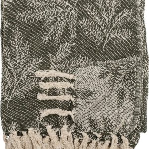 Tmavě zelená deka z recyklované bavlny 130x160 cm Gabriela – Bloomingville
