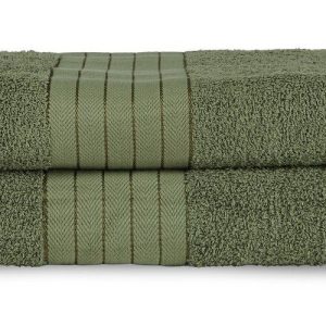 Tmavě zelené froté bavlněné osušky v sadě 2 ks 70x140 cm – Good Morning