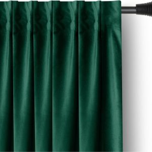 Tmavě zelený sametový dimout závěs 140x245 cm Pleat – Restilo