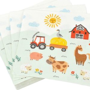 Ubrousky v sadě 20 ks 33x33 cm Farm Animals – Homéa