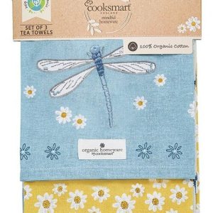 Utěrky z bio bavlny v sadě 3 ks 45x65 cm English Meadow – Cooksmart ®