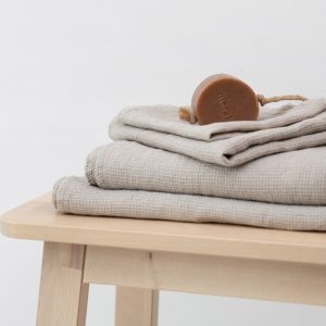 Vaflová lněná osuška v přírodní barvě 75x125 cm Natural Fine Waffle – Linen Tales