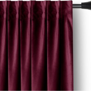 Vínový sametový dimout závěs 140x245 cm Pleat – Restilo