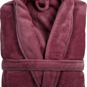 Vínový župan z mikroplyše velikost L/XL Cosy – Tiseco Home Studio