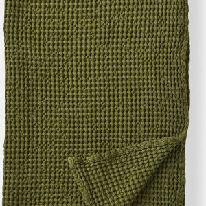 Zelená bavlněná deka 150x200 cm Jaipur Chunky Waffle – Pineapple Elephant