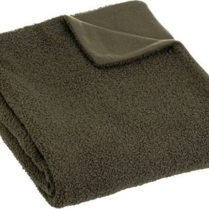 Zelená deka s beránkem 130x160 cm Sherpa Bouclé – Casa Selección