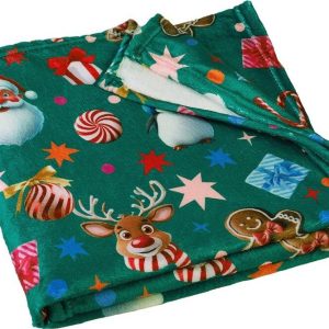 Zelená deka s vánočním motivem z mikroplyše 130x170 cm Christmas Icons – Catherine Lansfield