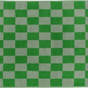 Zelená koupelnová předložka z bio bavlny 50x80 cm Retro – Mette Ditmer Denmark