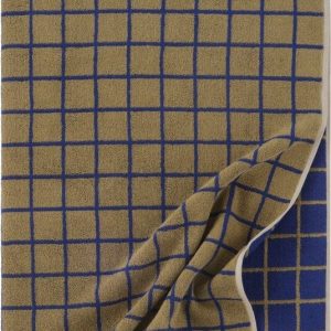 Zelená/modrá bavlněná osuška 90x150 cm Grid – Jotex