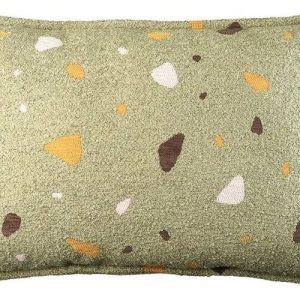 Zelený dětský pohovkový polštář z textilie bouclé/žinylkový Terrazzo Bolster – Wigiwama