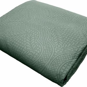 Zelený set přehozu a povlaku na polštář z mikrovlákna 220x240 cm Romane – douceur d'intérieur