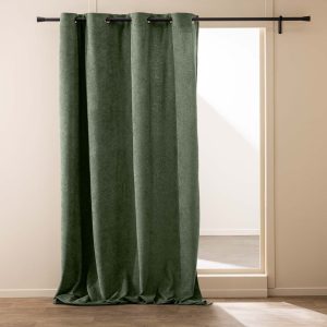 Zelený závěs z materiálu bouclé 140x260 cm Winona – douceur d'intérieur