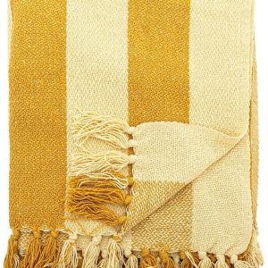 Žlutá deka z recyklované bavlny 130x160 cm Frello – Bloomingville