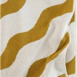 Žlutá/krémová bavlněná osuška 90x150 cm Waves – Jotex