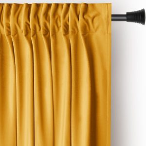 Žlutý sametový dimout závěs 140x245 cm Pleat – Restilo