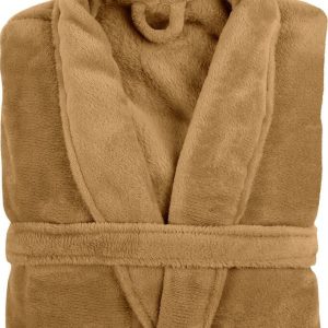 Župan z mikroplyše v hořčicové barvě velikost L/XL Cozy – Tiseco Home Studio