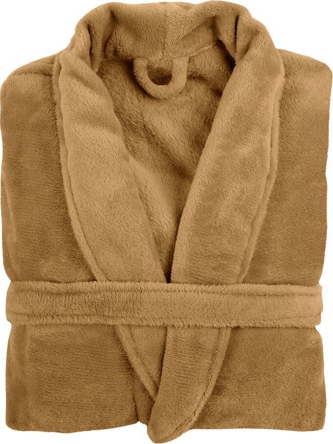 Župan z mikroplyše v hořčicové barvě velikost L/XL Cozy – Tiseco Home Studio